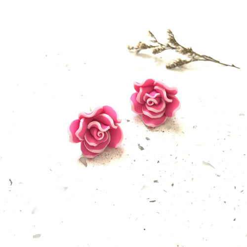 Pink Floral Studs -Sample