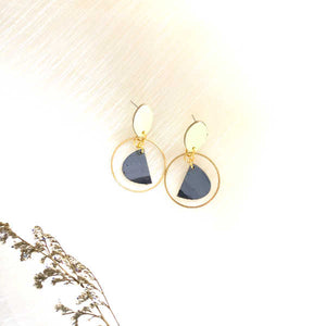 Florence Pastel Jaune Dangle Earrings (Hoop) - v1