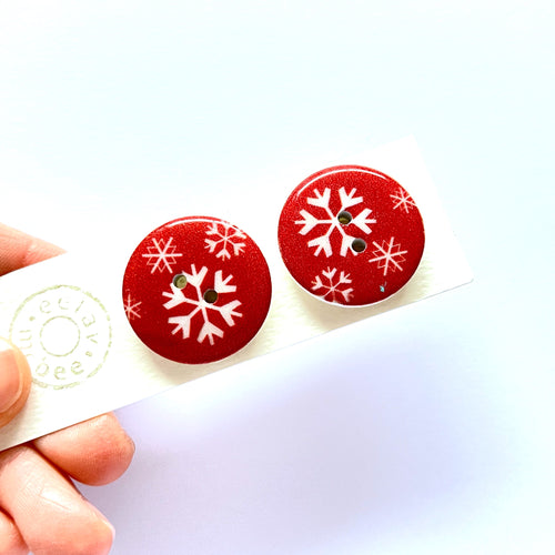 Snowflakes Button Stud