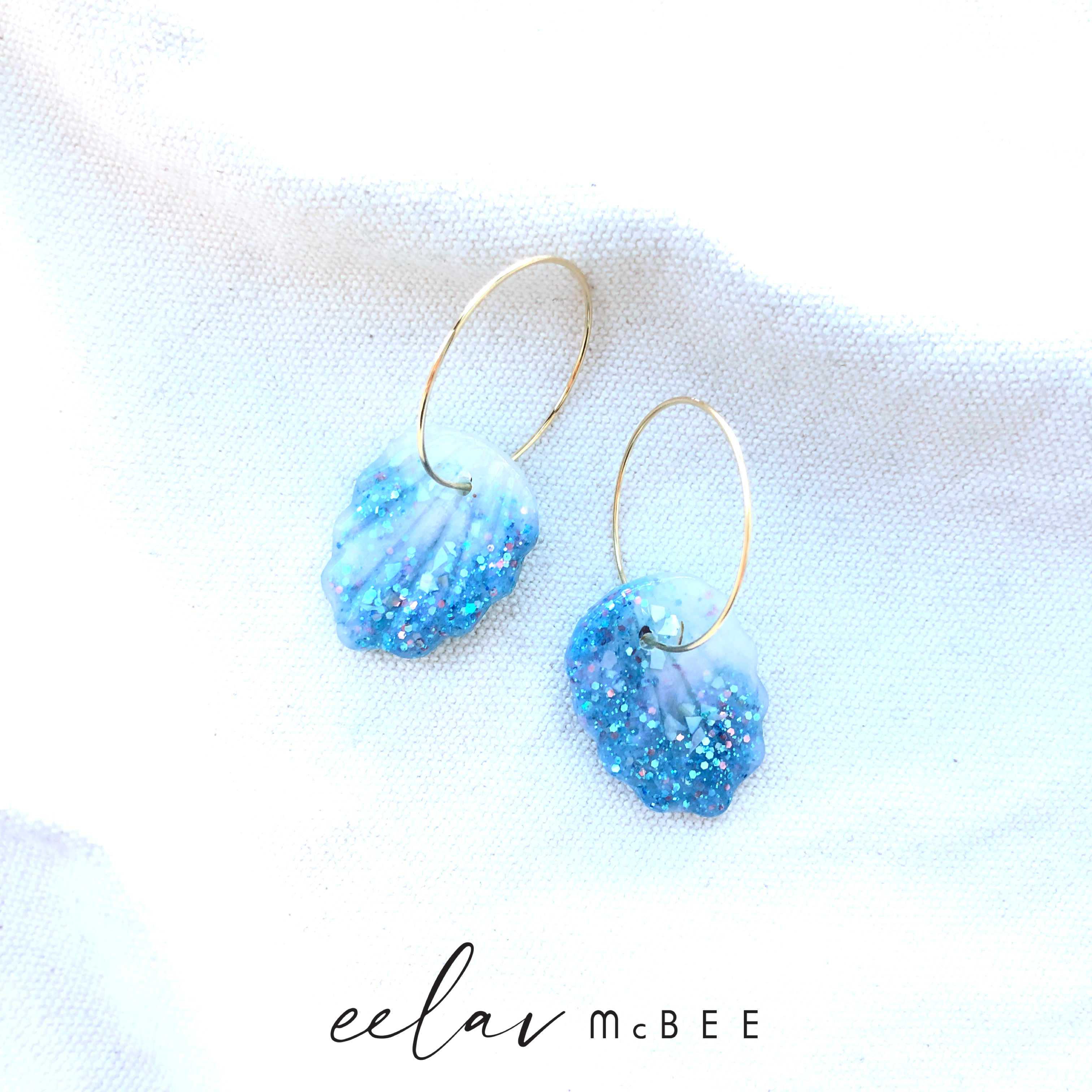 Blue shell earrings deals