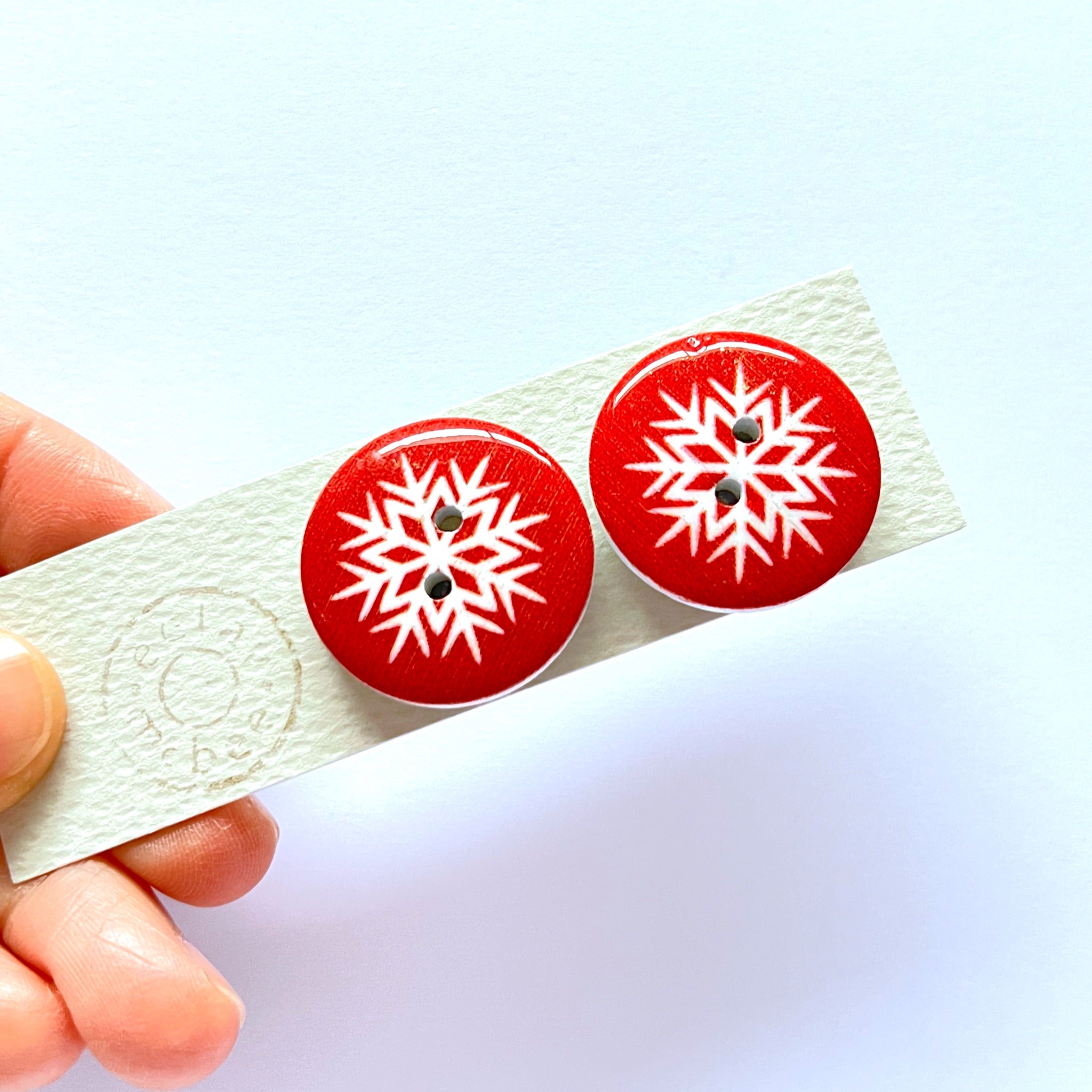 Christmas Flakes Button Stud