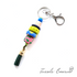 Colourful Beaded Key Chain with Tassel - Emerald