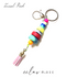 Colourful Beaded Key Chain with Tassel - Pink - v2