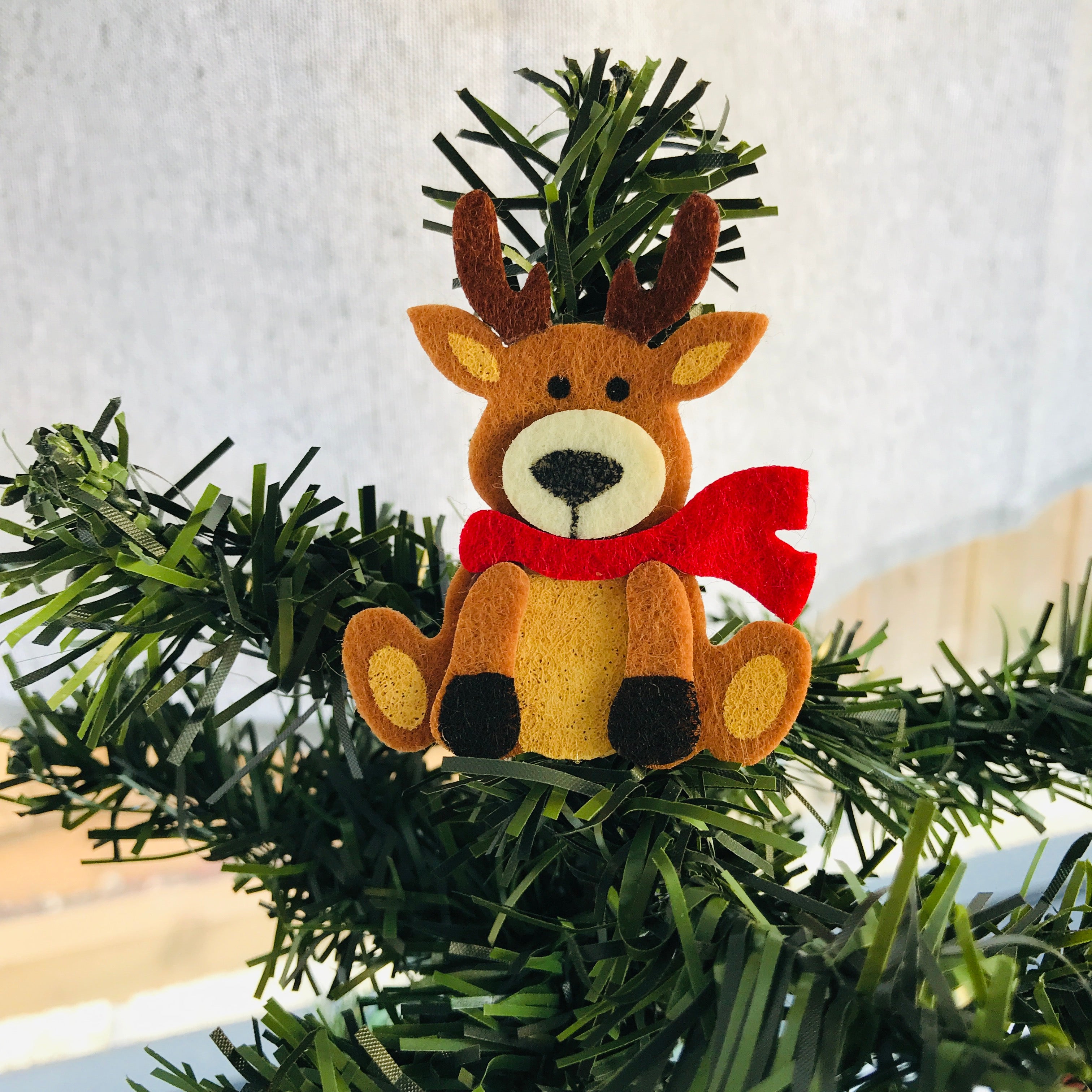 Reindeer Felt Brooch