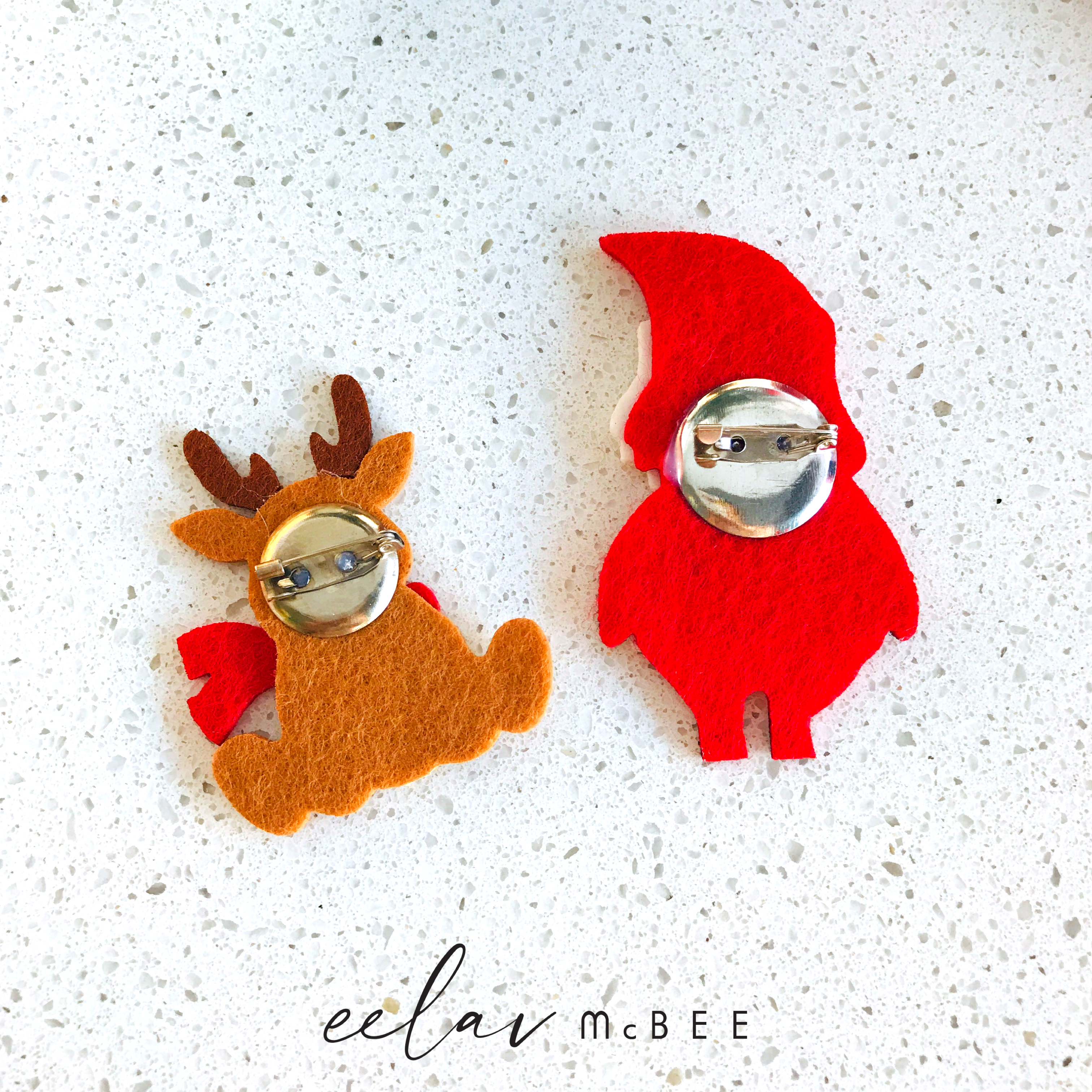 Santa Claus Felt Brooch