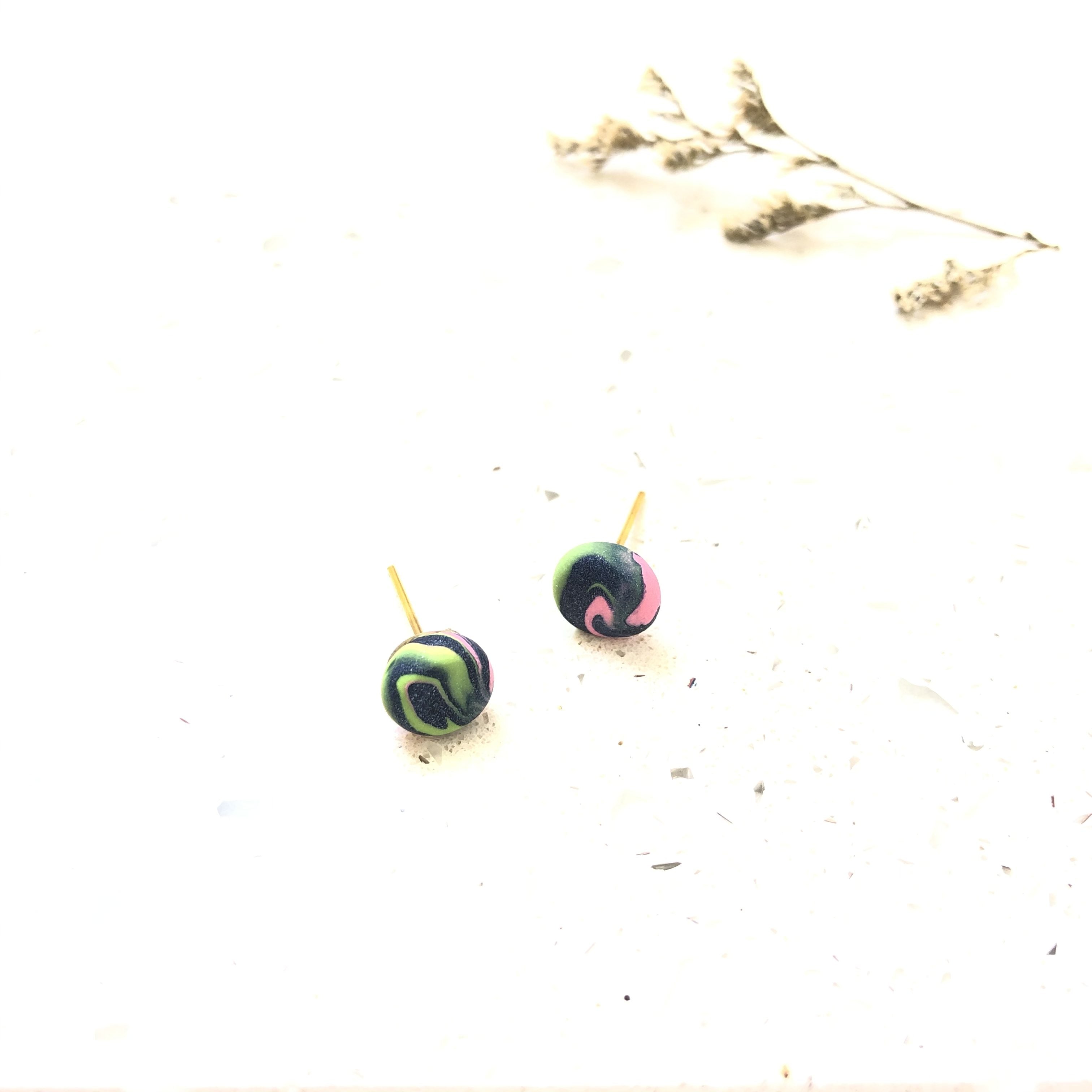 Marbling Rainbow Studs