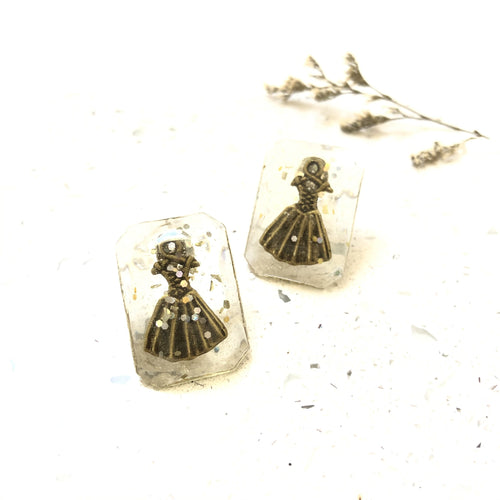 Princess Dress Charm Resin Stud