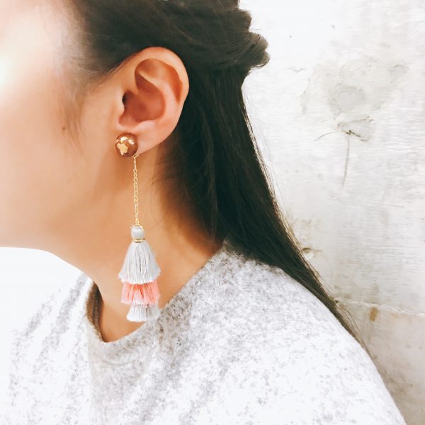 A Bit of Gold Bronze 2 in 1 Statement Layered Tassel Earrings