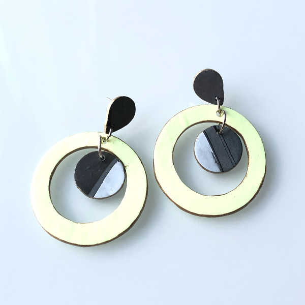Florence Jaune Pastel Earring (Large Hoop) - v8