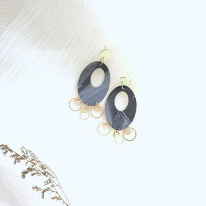 Florence Pastel Jaune Dangle Earrings (Oval) - v2