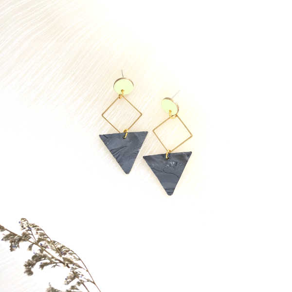 Florence Pastel Jaune Dangle Earrings - v1