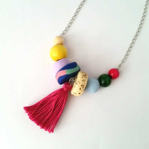 Rainbow Necklace With Tassel