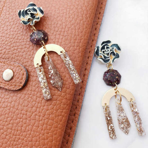 Rosa Statement Resin Dangle Earring (Gradient)