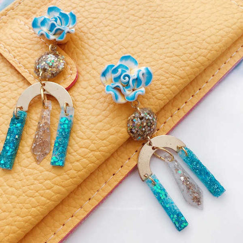 Rosa Statement Resin Dangle Earring (Gradient) - v2