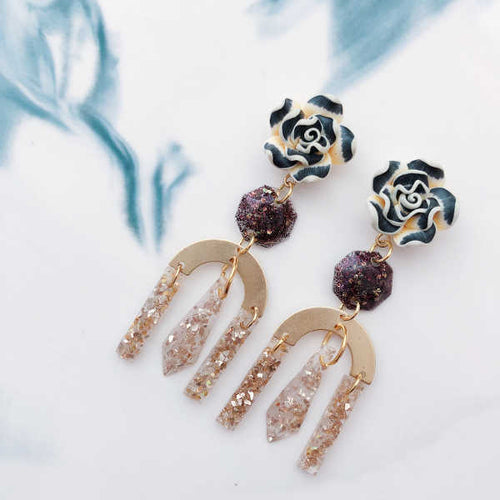 Rosa Statement Resin Dangle Earring (Gradient)