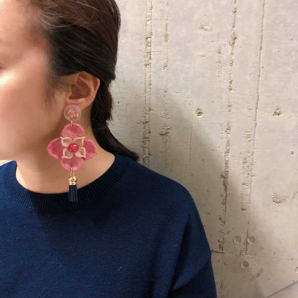 Victoria Freesia Statement Dangle (Blush Pink)