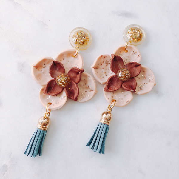 Victoria Freesia Statement Dangle (Gold) - Sample